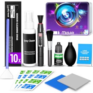 Updated Camera Lens and Sensor Cleaning Kit for Full Frame DSLR – 10x Swabs, Cleaner, and Essentials for Canon, Nikon, Sony