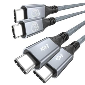 UseBean USB C to USB C Cable 10 ft 2Pack, 4K Video Monitor Display USBC 3.2 Gen 2 Data Cable 20Gbps, 240W Type-C Fast Charging Cord, for Thunderbolt 3/4 MacBook, iPad, iPhone 16, Galaxy S25/S24