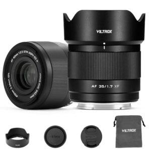 VILTROX 35mm F1.7 XF Lens AF F/1.7 X-Mount Shot for Fuji Beginner’s Lens Auto Fcous APS-C Large Aperture Prime Lenses for Fujifilm X-T1 X-T10 X-T2 X-T20 X-T3 X-T4 X-T100 X-T200 X-T30 X-PRO02 XS10 XS20