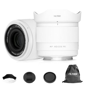 VILTROX 40mm F2.5 FE Lens (White Limited Edition) AF Full Frame Large Aperture Microsingle Camera E-Mount Lenses Auto Focus Format Portrait Shot for Sony a7 a7r/s/c a7ii a7rii a7sii a7siii a7iii
