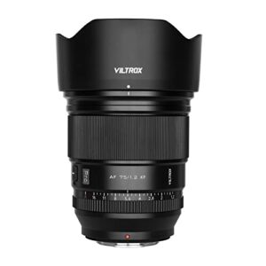 VILTROX 75mm f1.2 F/1.2 Fuji X Mount PRO APS-C Prime Lens Autofocus Large Aperture Lens for Fujifuilm X Mount Cameras X-T5 X-H2S X-S10 X-T30II X-T20 X-T10 X-T4/-T3/-T2/-PRO3/-M1/-H1/-E4 Black
