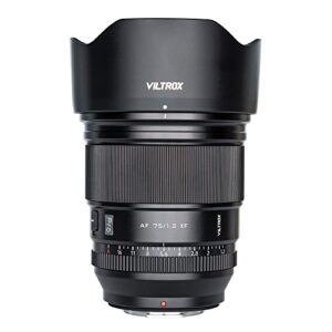 VILTROX 75mm f/1.2 Pro for X Mount Camera,Ultra Wide Angle APS-C Prime AF Lens for Fujifilm X-Mount Camera X-A7 X-S10 X-T200 X-T100 X-T20 X-T4 X-T5 X-T20 X-T30 X-H2S X-Pro3