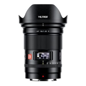 VILTROX AF 16mm F1.8 Z Full Frame Lens for Nikon Z-Mount, AF 16mm F/1.8 Z with Built-in LCD Screen Wide Angle Lens for Nikon Z Mount Z7 Z7ii Z8 Z8ii Z9 Zf Z30 Z50 Zfc