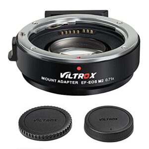 VILTROX EF-EOS M2 Auto Focus Lens Adapter 0.71x Reducer Speed Booster for Canon EF Mount Lens to Canon EF-M Mount Mirrorless Camera EOS M M2 M3 M5 M6 M10 M50 M100