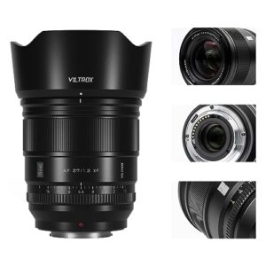 VILTROX Pro 27mm f/1.2 F1.2 XF Fuji for Fujifilm X Mount Lens,27mm APS-C X Lens for Fuji X-T5 X-H2S X-S20 X-T4 X-S10 X-T200 X-T30 II X-H1 X-T30 X-A7 X-Pro3 X-E4 X-T2 X-Pro2