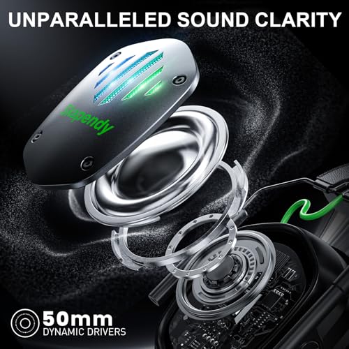 VK81 2.4GHz Wireless Gaming Headset for PS5, PS4, PC - Bluetooth Gaming Headphones with Noise Canceling Mic, Low Latency, Stereo Sound, 50+Hr Battery, RGB Headset Game Boy Accessories, Black - Image 6