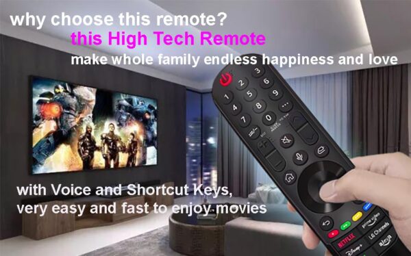 Voice-Magic-Remote Compatible with LG-TV-Remote-Replacement - for LG Smart TV UHD OLED QNED NanoCell WebOS 4K 8K, for Original AKB76039902 MR24-21GA with Voice and Pointer, 2-Year Warranty - Image 5