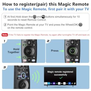 Voice Magic Replacement for LG-Smart-TV-Remote, AN-MR20GA for LG Smart TV Magic Remote, with Voice Recognition and Pointer Function