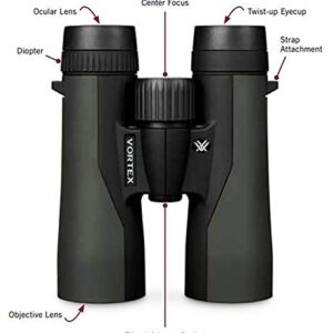 Vortex Optics Crossfire HD 10×50 Binoculars – HD Optical System, Tripod Adaptable, Rubber Armor, Waterproof, Fogproof, Shockproof, Included GlassPak – Unlimited, Unconditional Warranty