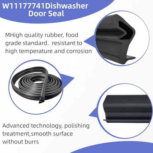 W11177741 Dishwasher Door Seal for Whirlpool Maytag KitchenAid Kenmore - Dishwashers Door Gasket Replaces W10300924 W10660528 W10300924V - Image 3