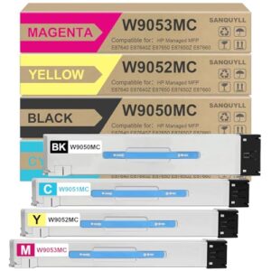 W9050MC Toner Cartridges Compatible for HP W9050MC W9051MC W9052MC W9053MC Toner Cartridges for Managed MFP E87640 E87650 E87660 E87640Z E87650Z Printer