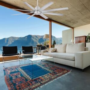 WAC Smart Fans Mocha XL Indoor and Outdoor 8-Blade Smart Home Ceiling Fan 66in Brushed Aluminum with Remote Control works with Alexa and iOS or Android App (NO LED LIGHT KIT)
