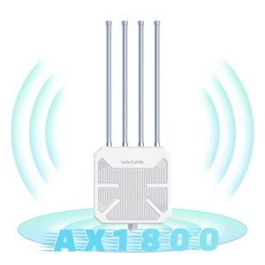 WAVLINK AX1800 Outdoor WiFi Extender Long Range, Weatherproof WiFi Signal Booster Outdoor with POE, Dual Band 2.4/5GHz, Support AP/Repeater/Router Mode for Farm