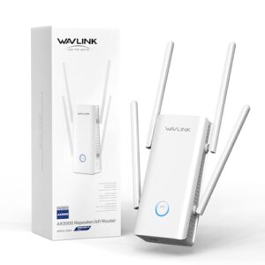 WAVLINK AX3000 WiFi 6 Extender – Internet Extender WiFi Booster with 5 High-Gain Antennas & Beamforming, Dual Band Whole Home Coverage, Gigabit Port, Repeater/AP/Router Mode for 256 Devices