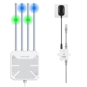WAVLINK Outdoor WiFi 6 Mesh Router, Long Range WiFi Access Point with PoE, Waterproof IP67, WiFi Extender Signal Booster for Starlink, Outdoor, Home, Garage and Hotel