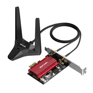 WAVLINK WiFi 6E AX5400M PCIe WiFi Crad, Tri-Band Intel AX210 Network Crad with Bluetooth 5.3, MU-MIMO, WPA3, OFDMA, Low-Profile Bracket, Heat Sink for Windows 10/11 PC