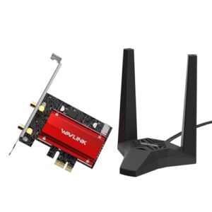 WAVLINK WiFi 7 BE8800 PCIe WiFi Card for Desktop PC, Bluetooth 5.4, 8800Mbps, 2024 Tri-Band BE200 Wireless Adapter with, MU-MIMO, WPA3, for Windows 11/10(64bit), Only Supports Intel Motherboard