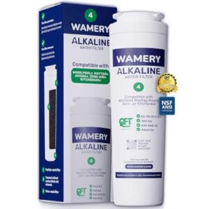 Wamery Alkaline Refrigerator Water Filter Replacement – Compatible with Whirlpool, Maytag UKF8001, EDR4RXD1, Jennair – Enhances pH, Reduces Contaminants, 1-Pack