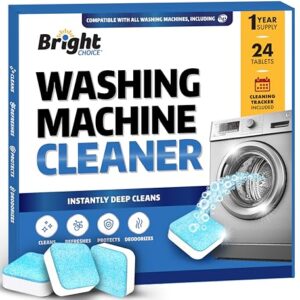 Washing Machine Cleaner Tablets – 24 Pack Deep Cleaning Tablets For Front Loader & Top Load Washers Inc. HE, Mold Remover, Descaler For Drum & Laundry Tub, Septic Safe – 12 Month Supply
