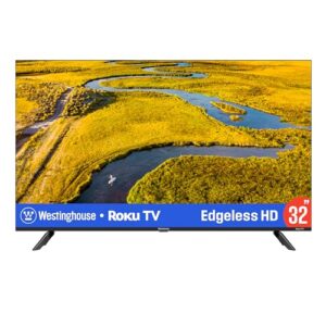 Westinghouse Edgeless Roku TV – 32 Inch Smart Television, LED HD w/Wi-Fi & Mobile App Connectivity, Flat Screen Compatible w/Apple Home Kit, Alexa, & Google Assistant