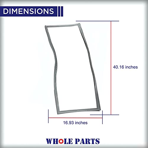 Whole Parts W10830162 Refrigerator French Door Seal (Magnetic Strip Inside, Gray) Replacement & Compatible with Some Jenn Air, Kenmore, Kitchen Aid, Maytag & Whirlpool Refrigerators - Image 3
