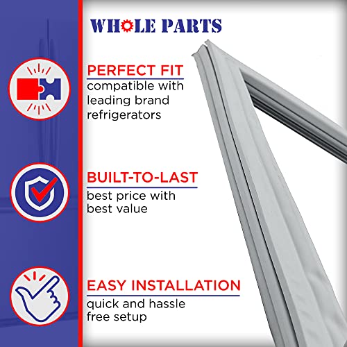 Whole Parts W10830162 Refrigerator French Door Seal (Magnetic Strip Inside, Gray) Replacement & Compatible with Some Jenn Air, Kenmore, Kitchen Aid, Maytag & Whirlpool Refrigerators - Image 7