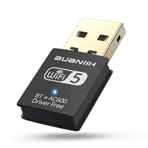WiFi Adapter for Desktop PC,USB WiFi Adapter,Bluetooth&WiFi 2-in-1,600Mbps 2.4/5.8Ghz Dual Band Wireless Network,Plug and Play, for PC/Laptop/Desktop,Support Win7/8/8.1/10/11
