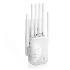 WiFi Extender Signal Booster, 2025 WiFi Booster 1200Mbps Dual Band 5GHz/2.4GHz Internet Extenders for Home, Wi-Fi Repeater with Ethernet Port Covers up to 36328 Sq.ft Range and More Devices (6 ANT)