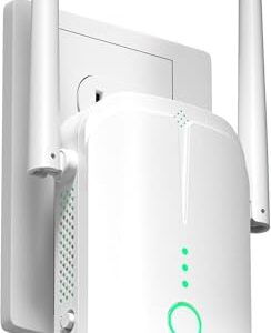 WiFi Extender, WiFi Signal Booster Up to 9000Sq.ft and 50 Devices, WiFi Range Extender, Wireless Internet Repeater, Long Range Amplifier with Ethernet Port, 1-Tap Setup, Access Point, Alexa Compatible