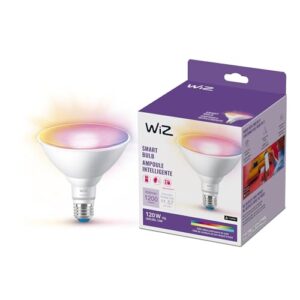 WiZ Connected 120W PAR38 Color LED Smart Light Bulbs – Connects to Your Wi-Fi – E26 Smart Bulb – Control with Voice or App + Activate with Motion – Matter Compatible – 1 Pack