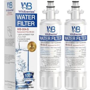 Wildberries ADQ36006101 Replacement for LG® LT700P®, LFXS30766S, LFDS22520S, LFX28968ST, LFXS24623S, LFXS29766S Refrigerator Water Filter, Kenmore® 9690, 469690, ADQ36006102, LT120F®, RWF1200A, 2 PACK
