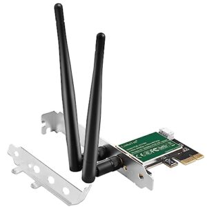 Wireless-AC 1200Mbps (2.4GHz 300Mbps and 5GHz 867Mbps) PCIE WiFi Adapter, PCIE WiFi Card, Intel Wireless-AC 7265 Network Adapter for Windows 11,10, 8.x, 7 (32/64bit) Desktop PCs (PCIE-AC7265)