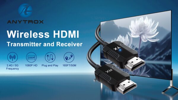 Wireless HDMI Transmitter and Receiver 4K Decode 1080P Output, HDMI Wireless Extender, Plug & Play, Support 2.4/5GHz for Streaming Video and Audio to Monitor from Laptop/Pc/Tv Box (Black) - Image 8