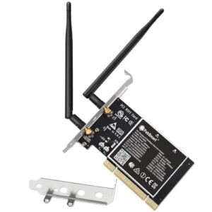 Wireless N Dual Band 600Mbps (2.4GHz 300Mbps or 5GHz 300Mbps) PCI WiFi Adapter for Windows 11, 10, 8.x, 7, XP (32/64bit) and Windows Server Desktop PCs, PCI Interface WiFi Card (PCI-N600)