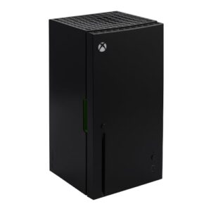 Xbox Series X Replica Mini Fridge, 8-Can Cooler, AC/DC Powered, Thermoelectric, Portable with Snack & Drink Storage – Gamer Room Essential 4.5L