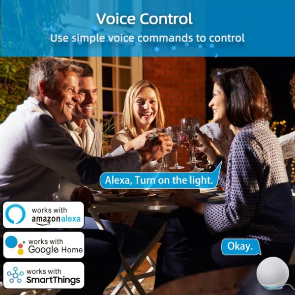 YNF Smart Plug, WiFi Smart Plugs That Work with Alexa and Google Home, Compatible with SmartThings, Smart Outlet with Smart Life App Remote Control, Timer Function, 2.4GHz Wi-Fi & Bluetooth (4 Pack) - Image 4