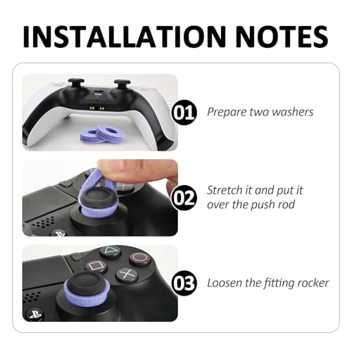 YOKRWO 6 Precision Rings for Xbox, Precision Rings for PS5, Gaming Accessories for Playstation 5 Accessories, for for Xbox Accessories, for PS5 Accessories(Black/Purple/Green) - Image 4