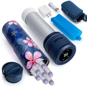 YOUSHARES Electric Insulin Cooler Travel Case, 35-68°F Custom & Display Temperature Medical Cooler with Biogel & USB Charger, TSA Approved Diabetic Medication Refrigerator, Portable for 1–7 EpiPens