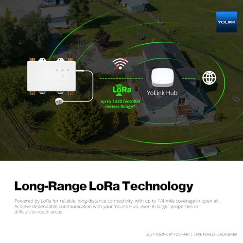 YoLink LeakStop 2 Washing Machine Leak Detector with Auto Shut-Off, Hot & Cold Water Valves, Flow Monitoring, 2 AA Battery Powered, LoRa Smart System, Hub Required - Image 3