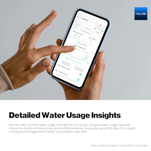 YoLink LeakStop 2 Washing Machine Leak Detector with Auto Shut-Off, Hot & Cold Water Valves, Flow Monitoring, 2 AA Battery Powered, LoRa Smart System, Hub Required - Image 5