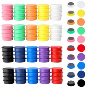 ZDZBLX Fridge Magnet Strong Magnets, 100 Pack 10 Colors Refrigerator Magnets Heavy Duty Magnets Fridge Decorative Small Magnets Cute Magnets Round Magnets Colored Magnets for Whiteboard, Fridge,Locker