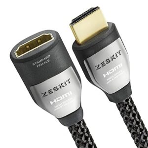 Zeskit Cinema Plus 4K 3ft Male to Female High Speed HDMI Extension Cable 22.28Gbps Compatible with 4K 60Hz Dolby Vision HDR ARC HDCP 2.2 Roku Fire TV Stick Xbox PS4 Pro Apple TV LG Sony Samsung