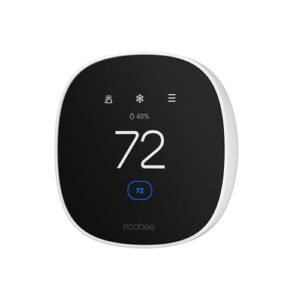 ecobee Smart Thermostat Essential – Energy Star Certified programmable Wi-Fi Thermostat – Works with Siri, Alexa, and Google Assistant