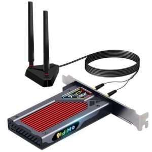 fenvi AX210 WiFi 6E PCI-E WiFi Adapter BT5.2 RGB Gaming 802.11ax ac 160MHz 2.4GHz 5GHz 6GHz Tri-Band 5400Mbps AX210NGW Desktop WiFi Card for PC Windows(Only WiFi 6E Router Antennas Support 6Ghz Band)