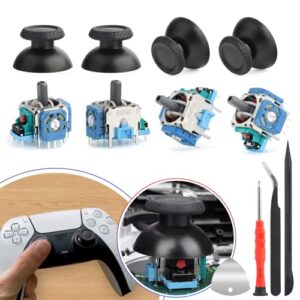 for PS5 Analog Stick Replacement for Sony PlayStation 5 PS5 Joysticks Replacement 3D Joystick Sensor Module Thumbstick Controller Accessory Part with Kit(4Pack)