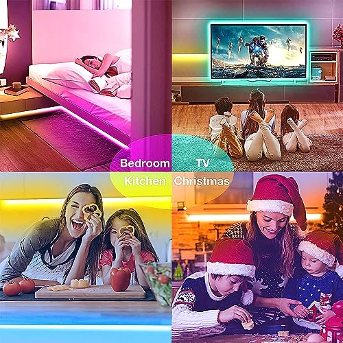 hyrion Smart LED Lights for Bedroom 100ft, Voice Control Strip Lights with Alexa and Google Assistant, RGB Color Changing, Music Sync WI-FI Led Lighting with App Controlled for Room Decor(2 * 50ft) - Image 7
