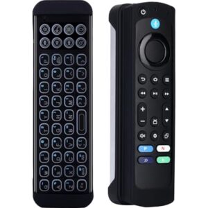 iPazzPort Mini Bluetooth Wireless Keyboard with Voice-Remote-Control Case for TV-Stick 4k Max/TV Cube and Compatible with Insignia/Toshiba/Pioneer Fires Smart TVs.