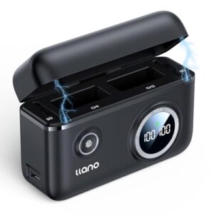 llano NP-FW50 Dual Camera Battery PD 18W Fast Charger, Compatible with Alpha A6000, A6500, A6100, A6300, A6400, A5100, A7, A7 II,A7S II, NEX-3/5/7, Smart Digital Display, Magnetic Snap Cover, Black