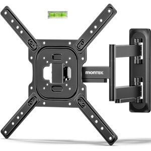 monTEK Full Motion TV Wall Mount for 23–65 Inch Flat & Curved TVs and Monitors, Swivel & Tilt Articulating Bracket, Max VESA 400x400mm, Holds up to 77 lbs, Perfect Center Design