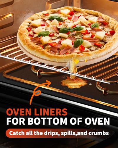 3 Pack Oven Liners for Bottom of Oven, 17x25" Large Heavy Duty Non-Stick Reusable Oven Mat for Electric, Gas, Toaster & Convection Ovens - BPA & PFOA Free, Dishwasher Safe, Kitchen Essentials, Black - Image 3